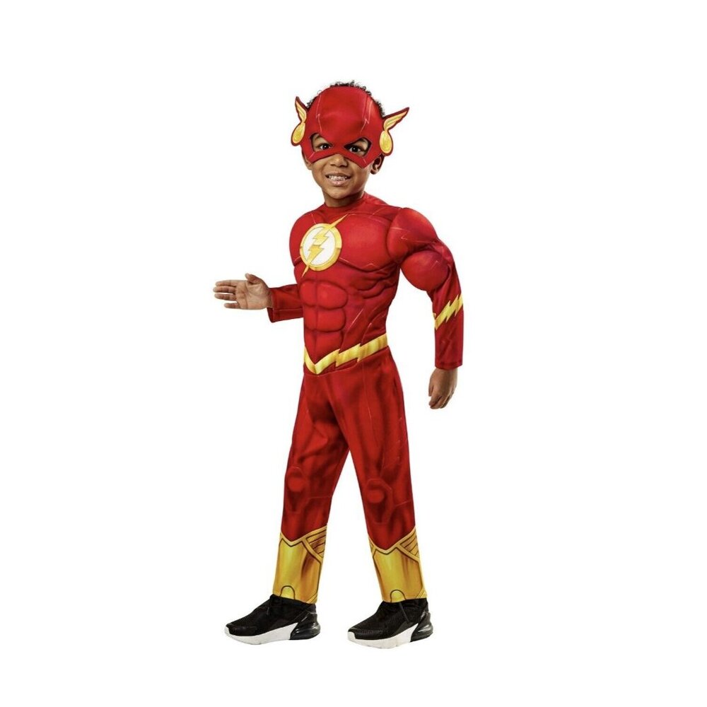 Justice League Flash Halloween Costume Superhero Muscle Chest Toddler Boys 2T